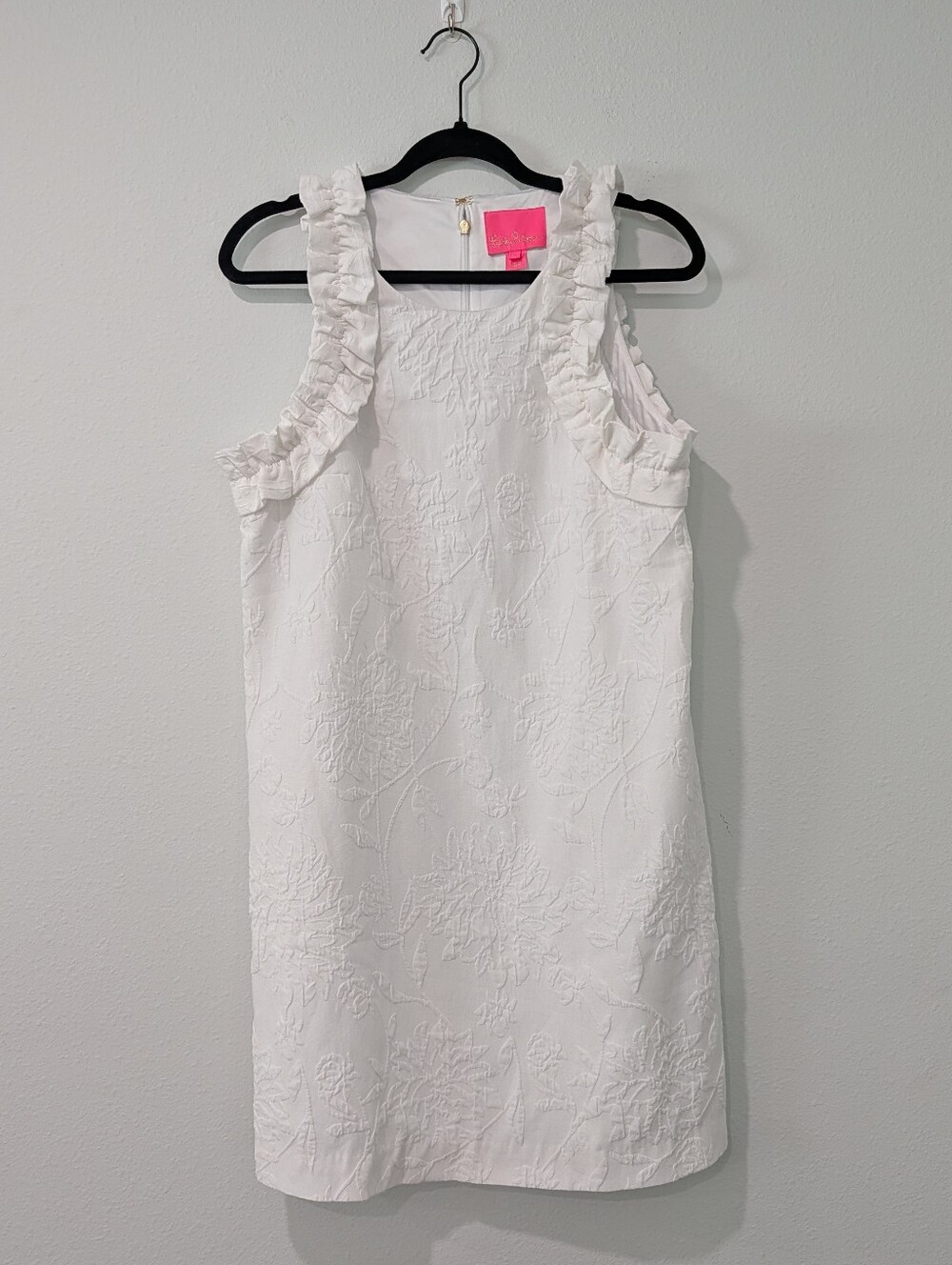 Lilly Pulitzer White Ruffle Shoulder Midi Dress Size Medium - Picture 2 of 9